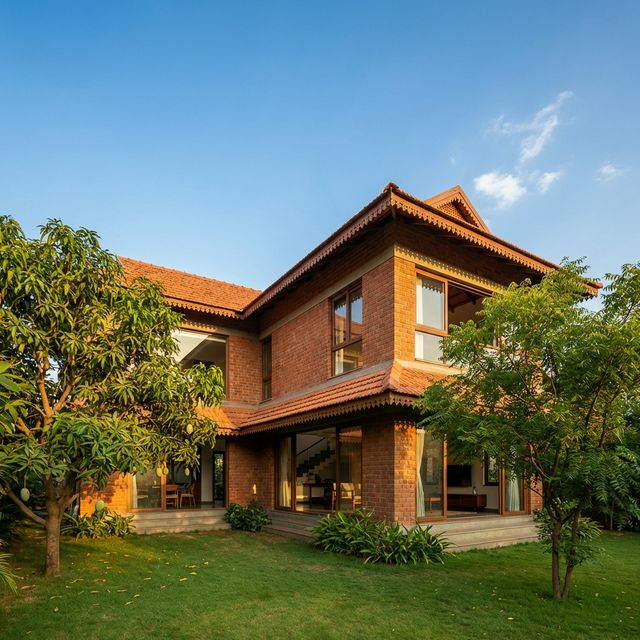 Beautiful residential home built with premium red clay bricks in Mangaldoi