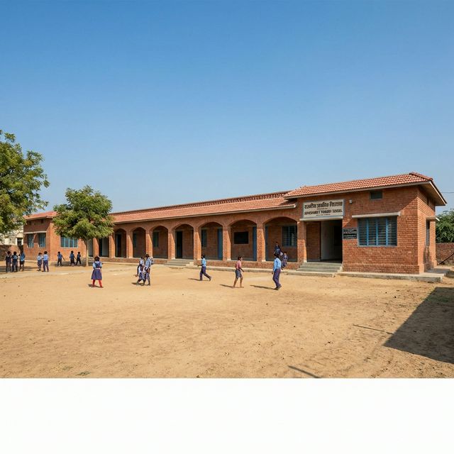 Community school building constructed with high-quality bricks in Mangaldoi